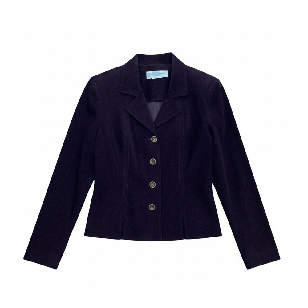 Jessica Howard Womens Purple Button Front Tailored Blazer Jacket XS